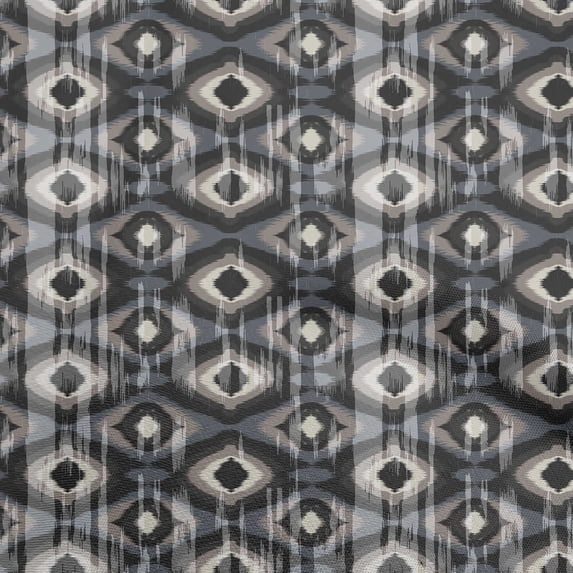 oneOone Cotton Poplin Twill Gray Fabric Ikat Sewing Material Print Fabric By The Yard 56 Inch Wide