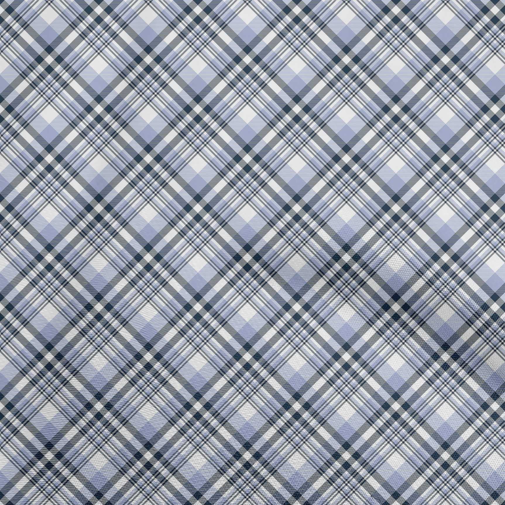 oneOone Cotton Poplin Twill Grayish Blue Fabric Plaid Quilting Supplies Print Sewing Fabric By The Yard 56 Inch Wide