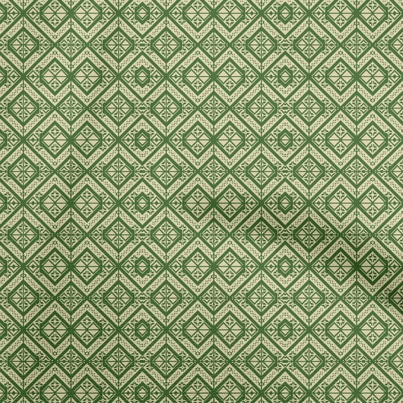 oneOone Cotton Poplin Twill Green Fabric Geometric Diy Clothing Quilting Fabric Print Fabric By Yard 56 Inch Wide