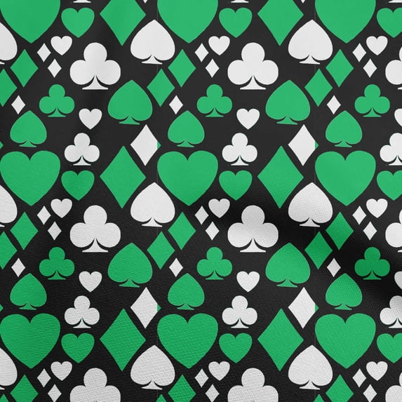 oneOone Cotton Poplin Twill Green Fabric Poker Card Fabric For Sewing Printed Craft Fabric By The Yard 56 Inch Wide