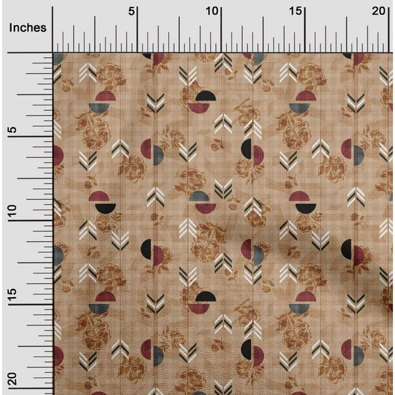 oneOone Cotton Poplin Twill Hot Curry Fabric Floral & Geometric Diy Clothing Quilting Fabric Print Fabric By Yard 56 Inch Wide