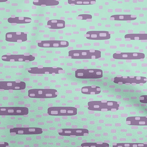 oneOone Cotton Poplin Twill Light Blue Fabric Geometric Rounded Rectangle Fabric For Sewing Printed Craft Fabric By The Yard 56 Inch Wide