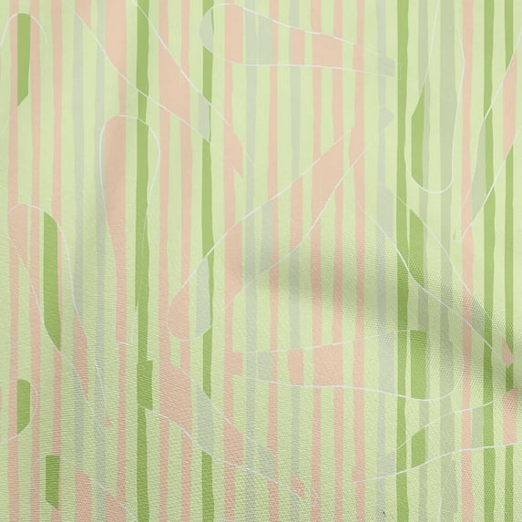 oneOone Cotton Poplin Twill Light Green Fabric Geometric Abstract Petal Fabric For Sewing Printed Craft Fabric By The Yard 56 Inch Wide