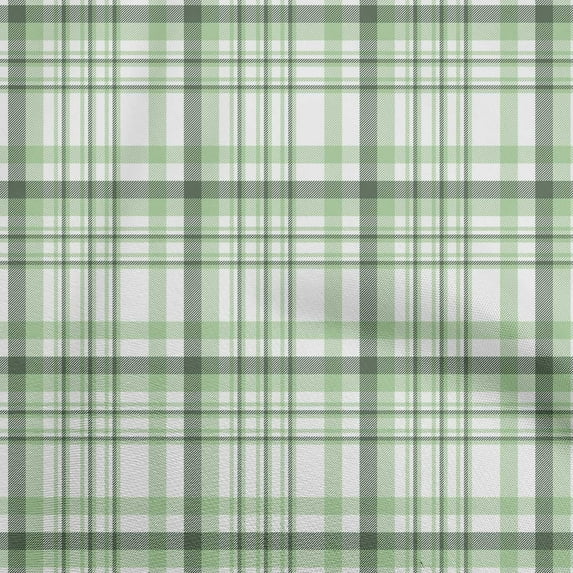 oneOone Cotton Poplin Twill Light Green Fabric Plaid Craft Projects Decor Fabric Printed By The Yard 56 Inch Wide