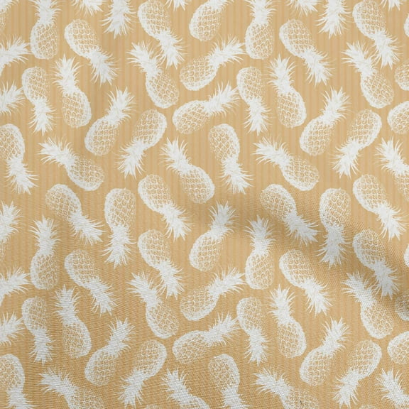 oneOone Cotton Poplin Twill Light Peach Fabric Fruits Sewing Material Print Fabric By The Yard 56 Inch Wide