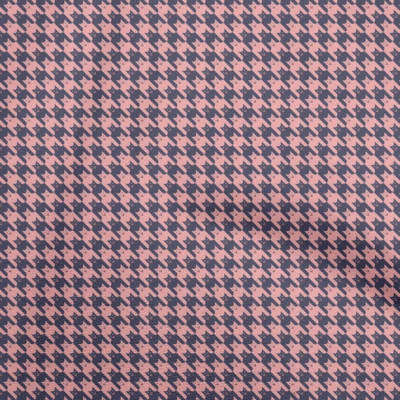 oneOone Cotton Poplin Twill Light Pink Fabric Houndstooth Sewing Craft Projects Fabric Prints By Yard 56 Inch Wide