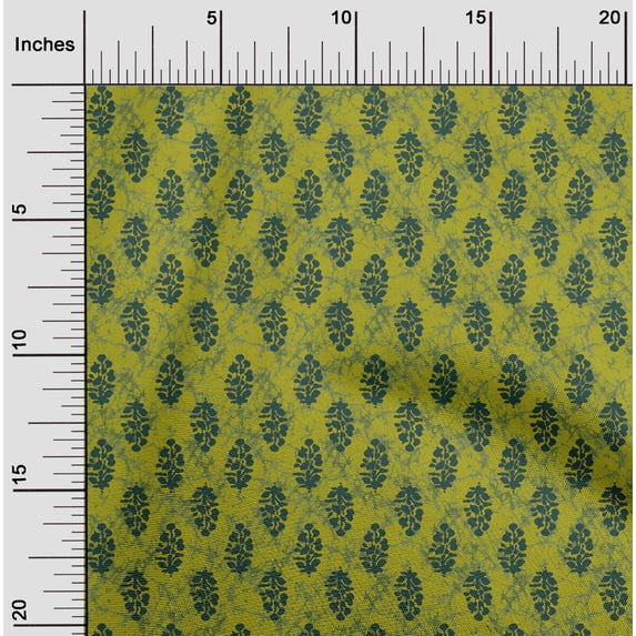 oneOone Cotton Poplin Twill Lime Green Fabric Ethnic Block Diy Clothing Quilting Fabric Print Fabric By Yard 56 Inch Wide