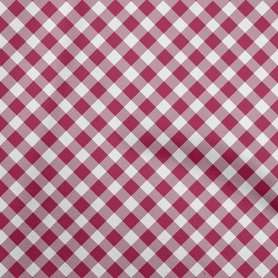 oneOone Cotton Poplin Twill Magenta Fabric Gingham Check Sewing Fabric By The Yard Printed Diy Clothing Sewing Supplies 56 Inch Wide
