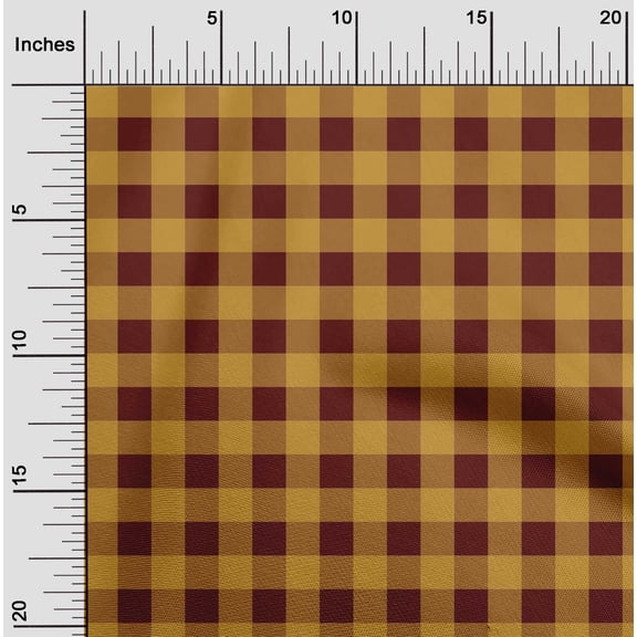 oneOone Cotton Poplin Twill Maroon Fabric Gingham Check Sewing Craft Projects Fabric Prints By Yard 56 Inch Wide