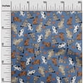 thumbnail image 1 of oneOone Cotton Poplin Twill Medium Blue Fabric Cat Quilting Supplies Print Sewing Fabric By The Yard 56 Inch Wide-XDE, 1 of 4