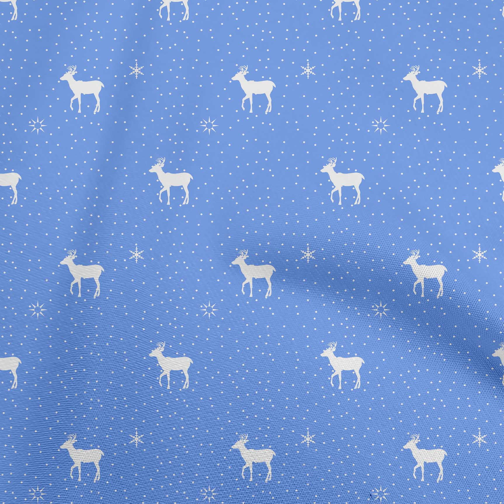 oneOone Cotton Poplin Twill Medium Blue Fabric Christmas Craft Projects Decor Fabric Printed By The Yard 56 Inch Wide