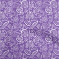 thumbnail image 1 of oneOone Cotton Poplin Twill Medium Purple Fabric Jacobean Silhouette Flower Quilting Supplies Print Sewing Fabric By The Yard 56 Inch Wide, 1 of 4