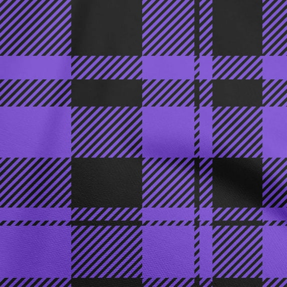 oneOone Cotton Poplin Twill Medium Purple Fabric Tartan Sewing Fabric By The Yard Printed Diy Clothing Sewing Supplies 56 Inch Wide
