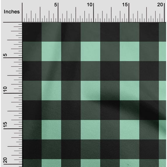 oneOone Cotton Poplin Twill Mint Green Fabric Gingham Check Dress Material Fabric Print Fabric By The Yard 56 Inches Wide