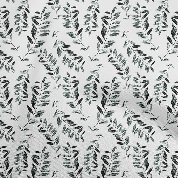 oneOone Cotton Poplin Twill Off White Fabric Leaves Diy Clothing Quilting Fabric Print Fabric By Yard 56 Inch Wide
