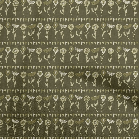 oneOone Cotton Poplin Twill Olive Green Fabric Block Craft Projects Decor Fabric Printed By The Yard 56 Inch Wide-SG