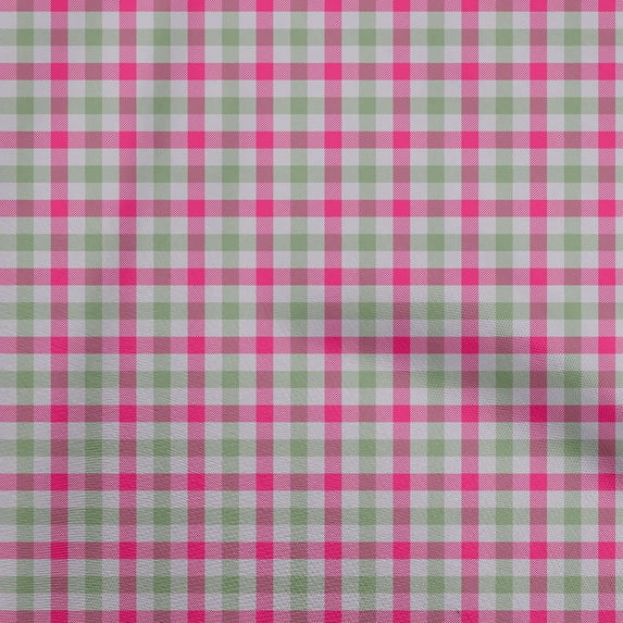 oneOone Cotton Poplin Twill Pink Fabric Check Diy Clothing Quilting Fabric Print Fabric By Yard 56 Inch Wide