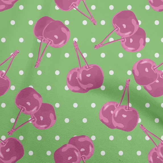 oneOone Cotton Poplin Twill Pink Fabric Cherry Craft Projects Decor Fabric Printed By The Yard 56 Inch Wide