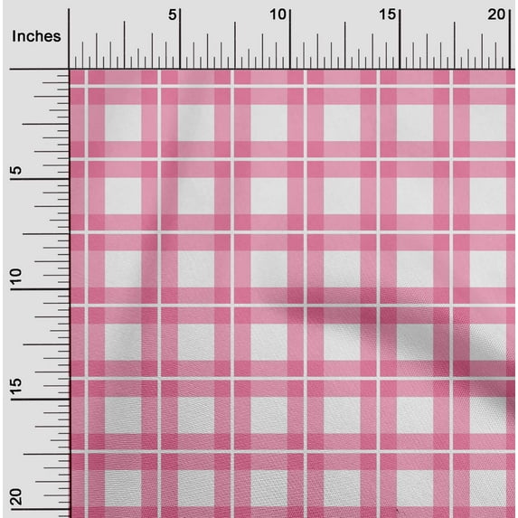 oneOone Cotton Poplin Twill Pink Fabric Gingham Check Fabric For Sewing Printed Craft Fabric By The Yard 56 Inches Wide