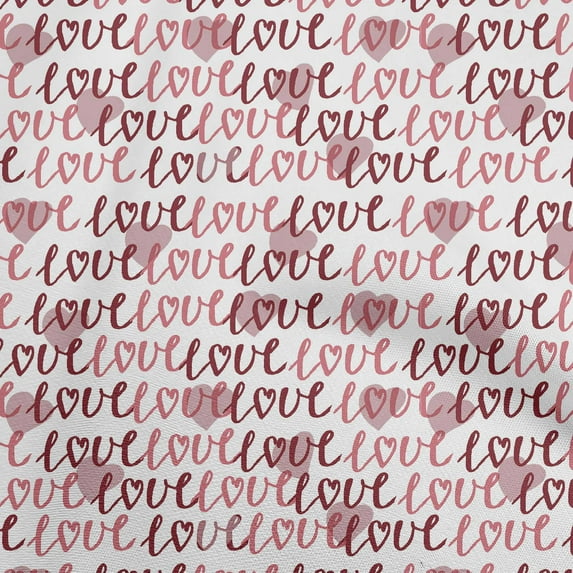 oneOone Cotton Poplin Twill Pink Fabric Valentine Love Heart Sewing Fabric By The Yard Printed Diy Clothing Sewing Supplies 56 Inch Wide