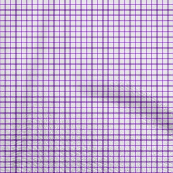 oneOone Cotton Poplin Twill Purple Fabric Gingham Dress Material Fabric Print Fabric By The Yard 56 Inch Wide