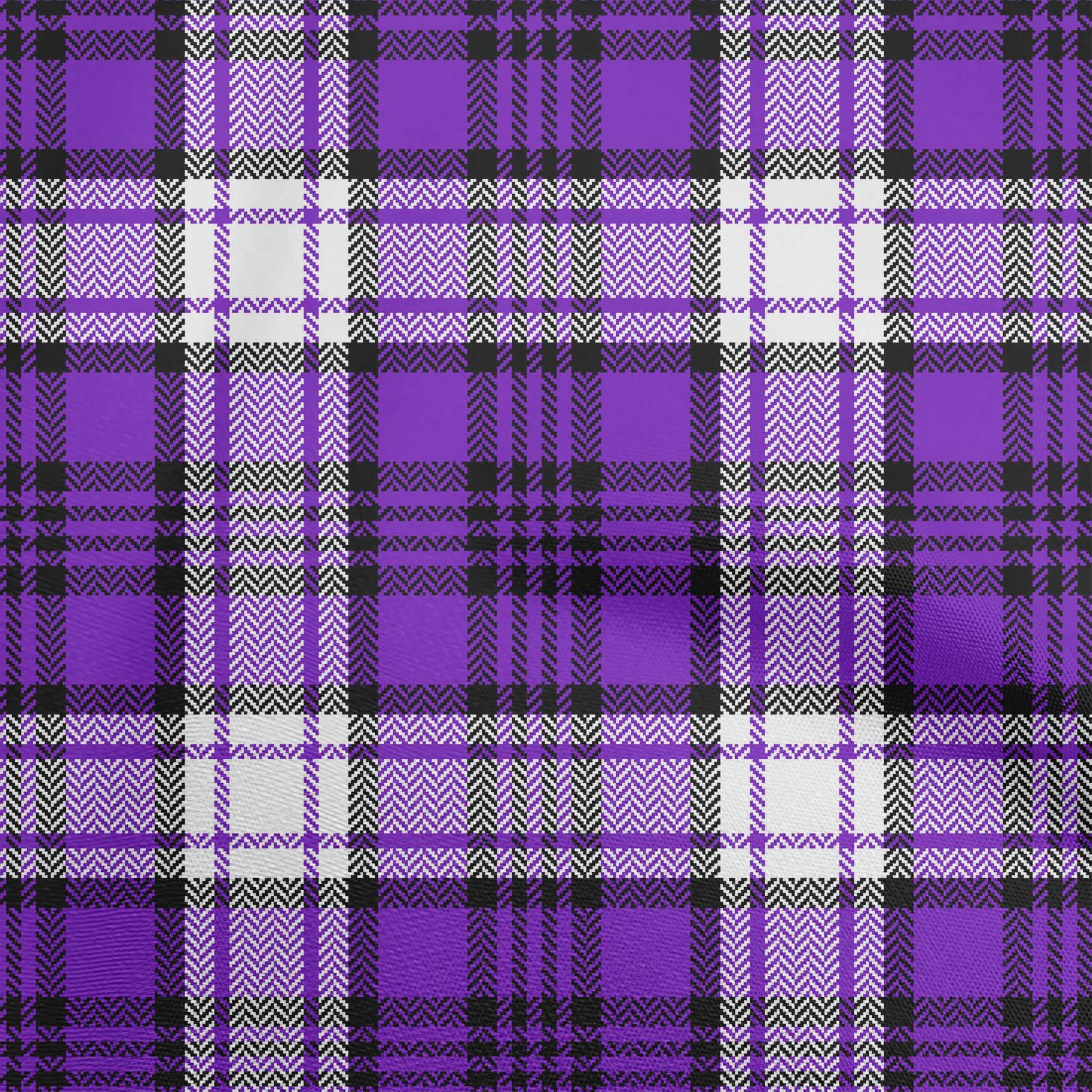 oneOone Cotton Poplin Twill Purple Fabric Tartan Dress Material Fabric Print Fabric By The Yard 56 Inch Wide