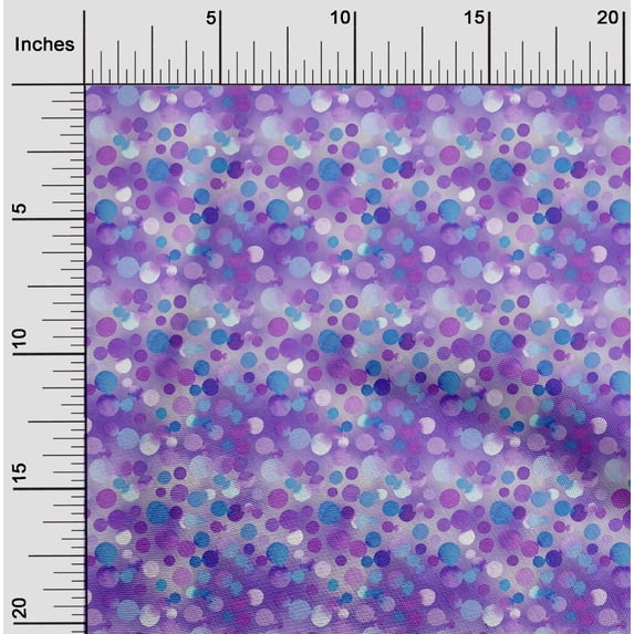 oneOone Cotton Poplin Twill Purple Fabric Texture & Colorful Dots Craft Projects Decor Fabric Printed By The Yard 56 Inch Wide