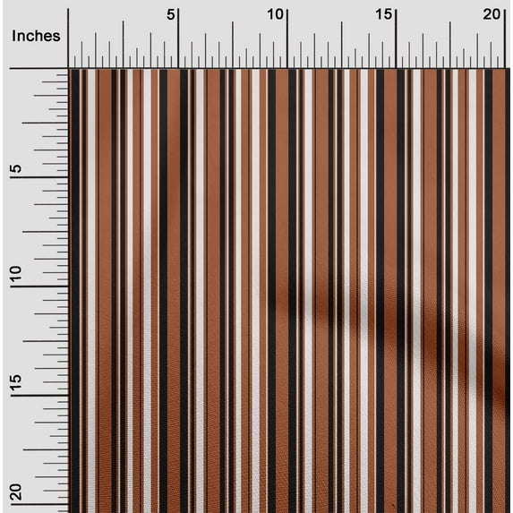 oneOone Cotton Poplin Twill Rust Brown Fabric Stripes Fabric For Sewing Printed Craft Fabric By The Yard 56 Inch Wide