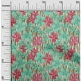 thumbnail image 1 of oneOone Cotton Poplin Twill Sea Green Fabric Flower Watercolor Diy Clothing Quilting Fabric Print Fabric By Yard 56 Inches Wide, 1 of 4