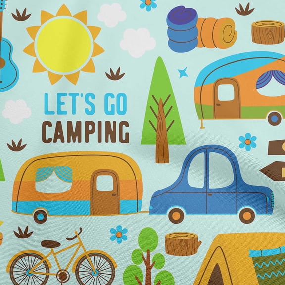 oneOone Cotton Poplin Twill Sky Blue Fabric Camping Fabric For Sewing Printed Craft Fabric By The Yard 56 Inch Wide