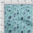 thumbnail image 1 of oneOone Cotton Poplin Twill Sky Blue Fabric Flower & Leaves Watercolor Diy Clothing Quilting Fabric Print Fabric By Yard 56 Inch Wide, 1 of 2