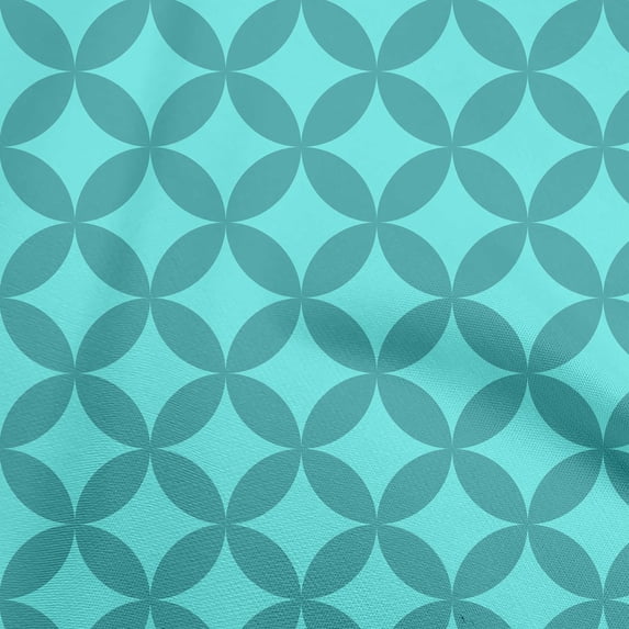 oneOone Cotton Poplin Twill Sky Blue Fabric Geometric Craft Projects Decor Fabric Printed By The Yard 56 Inch Wide