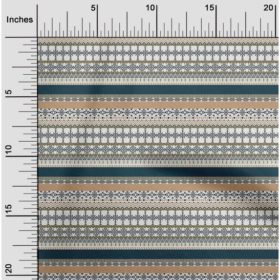 oneOone Cotton Poplin Twill Teal Blue Fabric Aztec Tribal Diy Clothing Quilting Fabric Print Fabric By Yard 56 Inch Wide