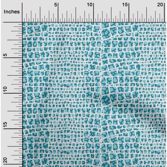oneOone Cotton Poplin Twill Teal Blue Fabric Crocodile Animal Skin Diy Clothing Quilting Fabric Print Fabric By Yard 56 Inch Wide