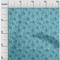 thumbnail image 1 of oneOone Cotton Poplin Twill Teal Blue Fabric Flower Watercolor Sewing Craft Projects Fabric Prints By Yard 56 Inches Wide, 1 of 2