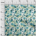 thumbnail image 1 of oneOone Cotton Poplin Twill Teal Blue Fabric Leaves & Floral Artistic Fabric For Sewing Printed Craft Fabric By The Yard 56 Inch Wide, 1 of 2