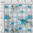 thumbnail image 1 of oneOone Cotton Poplin Twill Turquoise Blue Fabric Floral Craft Projects Decor Fabric Printed By The Yard 56 Inch Wide, 1 of 4