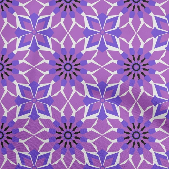 oneOone Cotton Poplin Twill Violet Fabric Geometric Sewing Material Print Fabric By The Yard 56 Inch Wide