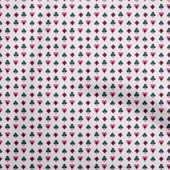 oneOone Cotton Poplin Twill White Fabric Poker Card Sewing Fabric By The Yard Printed Diy Clothing Sewing Supplies 56 Inch Wide