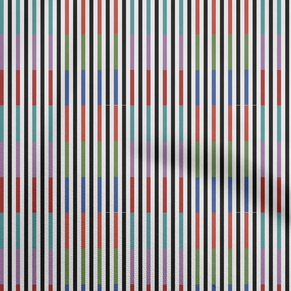 oneOone Cotton Poplin Twill White Fabric Stripes Sewing Fabric By The Yard Printed Diy Clothing Sewing Supplies 56 Inch Wide-VE