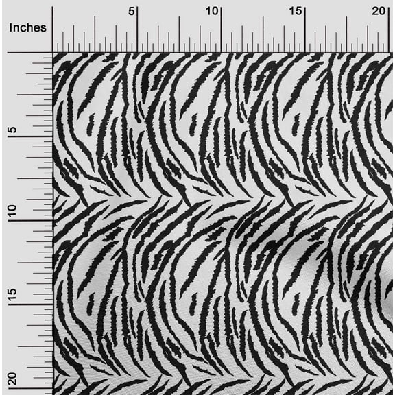 oneOone Cotton Poplin Twill White Fabric Tiger Animal Skin Fabric For Sewing Printed Craft Fabric By The Yard 56 Inch Wide