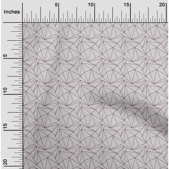 oneOone Cotton Poplin Twill Wine Fabric Stripe|Dot & Triangle Shape Geometric Sewing Craft Projects Fabric Prints By Yard 56 Inch Wide