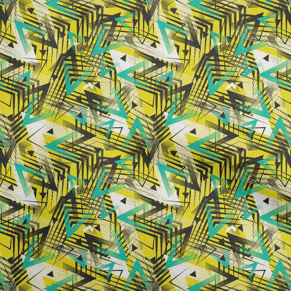 oneOone Cotton Poplin Twill Yellow Fabric Geometric Craft Projects Decor Fabric Printed By The Yard 56 Inch Wide