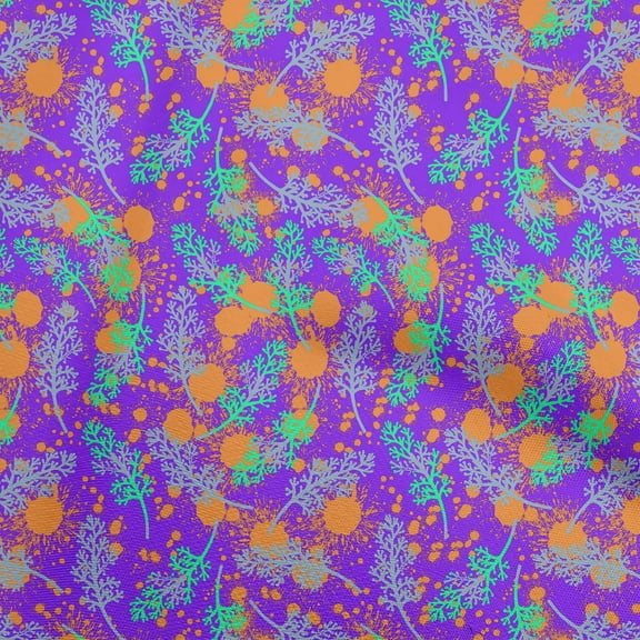 oneOone Cotton Poplin Violet Fabric Abstracts Fabric For Sewing Printed Craft Fabric By The Yard 56 Inch Wide