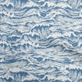 thumbnail image 1 of oneOone Cotton Poplin White Fabric Asian Japanese Wave Dress Material Fabric Print Fabric By The Yard 56 Inch Wide, 1 of 4