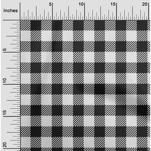 oneOone Cotton Poplin White Fabric Check Sewing Material Print Fabric By The Yard 56 Inch Wide-44K