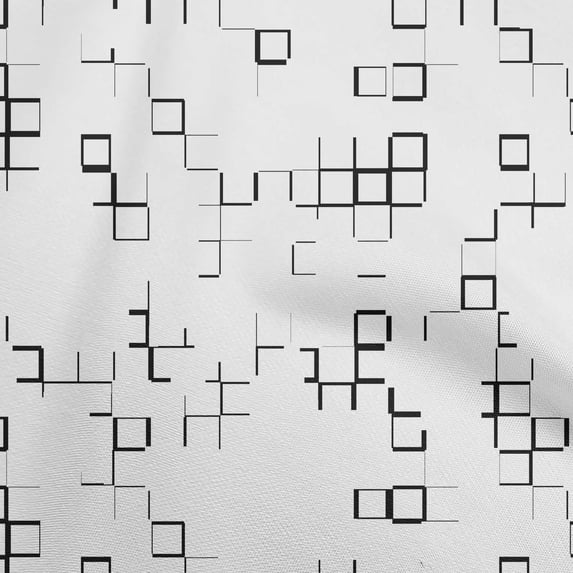 oneOone Cotton Poplin White Fabric Geometric Quilting Supplies Print Sewing Fabric By The Yard 56 Inch Wide