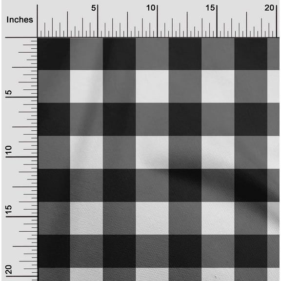 oneOone Cotton Poplin White Fabric Gingham Check Dress Material Fabric Print Fabric By The Yard 56 Inches Wide