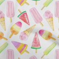 thumbnail image 1 of oneOone Cotton Poplin White Fabric Ice Cream Cone Sewing Fabric By The Yard Printed Diy Clothing Sewing Supplies 42 Inch Wide, 1 of 6