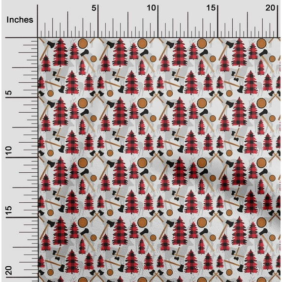 oneOone Cotton Poplin White Fabric Merry Christmas Quilting Supplies Print Sewing Fabric By The Yard 42 Inch Wide-D3G